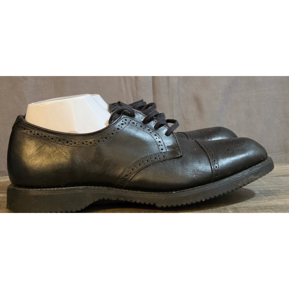 Hitchcock Leather Lace Up Oxford Shoes Mens Size 10 EEE Black Cap Toe